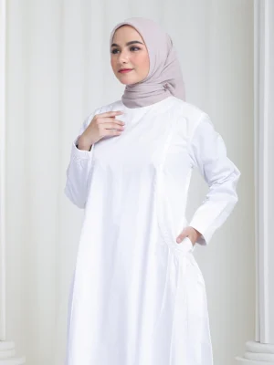 Baju Gamis Putih Remaja dan Ibu Dandelion FBG-WP-001