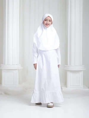 Baju Gamis Putih Anak Dandelion FBG-AP-001